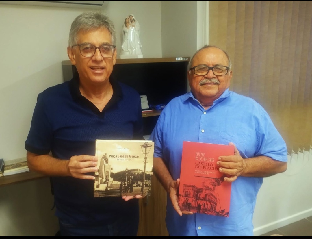 Jornalista Eliezer presidente da ACI visita Cid Alves presidente da FACIC